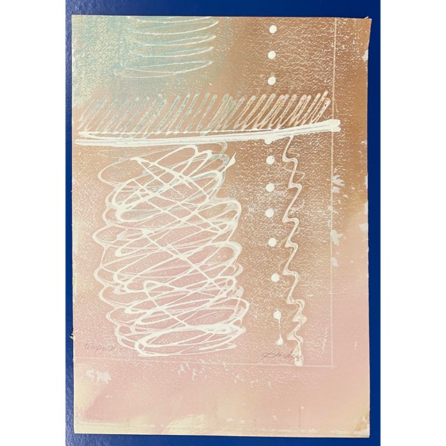 Abstract 1980s Andrez Temp II Abstract Painting For Sale - Image 3 of 3