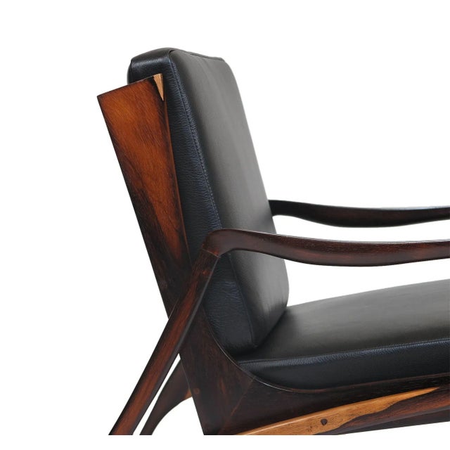 Black Mid 20th Century Liceu De Artes E Officios Brazilian Rosewood Lounge Chairs - a Pair For Sale - Image 8 of 12