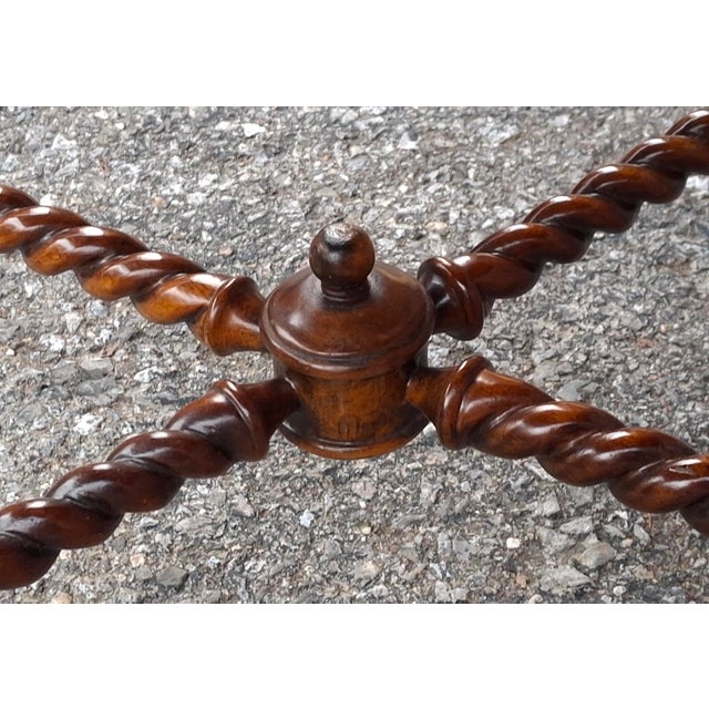 Brown Late 20th Century Maitland-Smith Banded Mahogany Barley Twist Legs Side Table For Sale - Image 8 of 15
