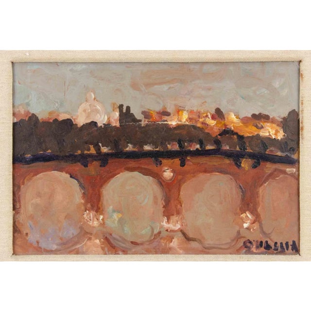 Oil on canvas realized by Carlo Quaglia in the mid-20th Century. Hand signed lower right. Includes a wooden frame cm....