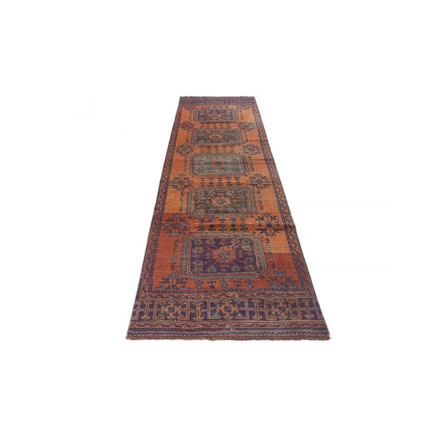 Mid-Century Modern Decorative Vintage Turkish Runner Rug - 3`0" X 11`6" For Sale - Image 3 of 6