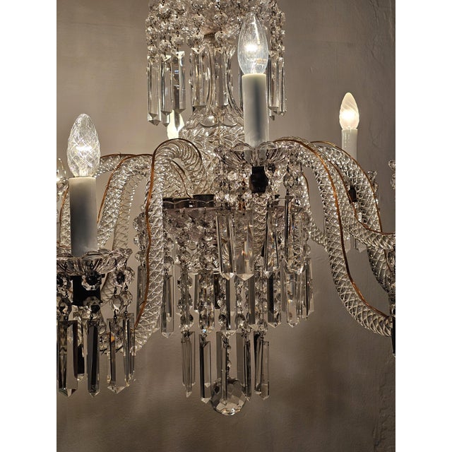 Bohemian Crystal 12-Light Chandelier, 1930s For Sale - Image 12 of 18