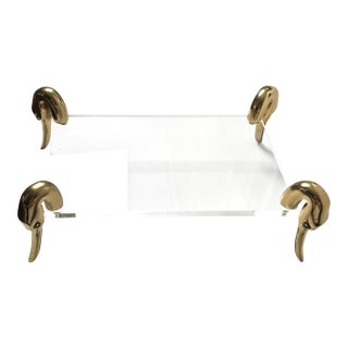 Vintage Lancelle Dallas Brass Swan Head Tray For Sale