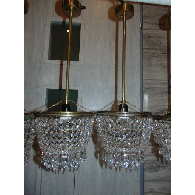 Antiqued Glass & Brass Pendant, 1970s For Sale - Image 3 of 11