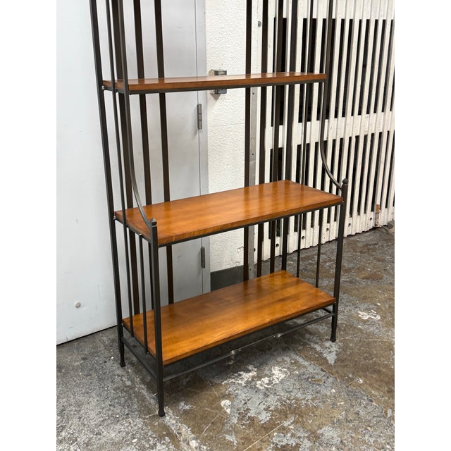 Industrial Iron + Wood Four-Tier Étagère For Sale - Image 11 of 12