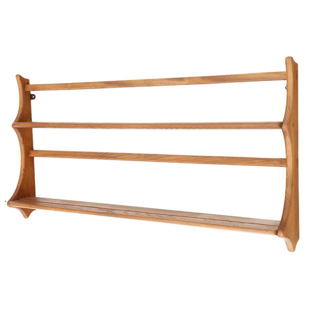 Wood Vintage Plate Rack Wall Shelves from Ercol, 1970s For Sale - Image 7 of 7