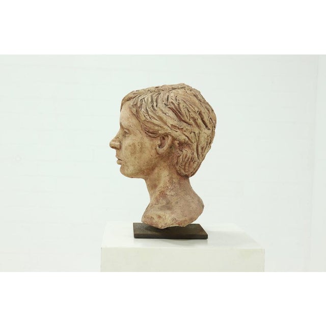 Metal Sculpted Clay Female Bust, 1970s For Sale - Image 7 of 8
