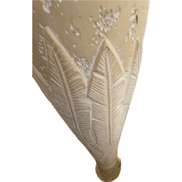 1980s Postmodern Plaster Banana Leaf Floor Lamp - Serge Roche Style For Sale - Image 6 of 13