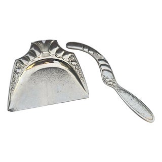 Art Deco Plated Brush and Spatula, 1920s, Set of 2 For Sale