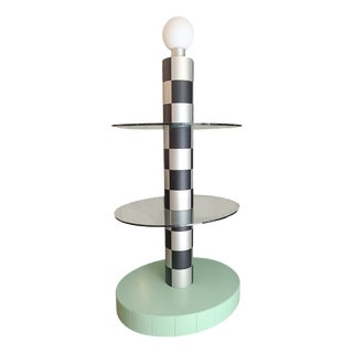 Vintage Floor Lamp with Glass Shelves by Alessandro Mendini, Italy, 1970s For Sale