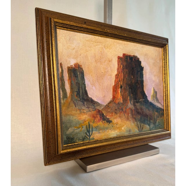 American Southwest Landscape Framed Original Oil Painting For Sale - Image 4 of 12
