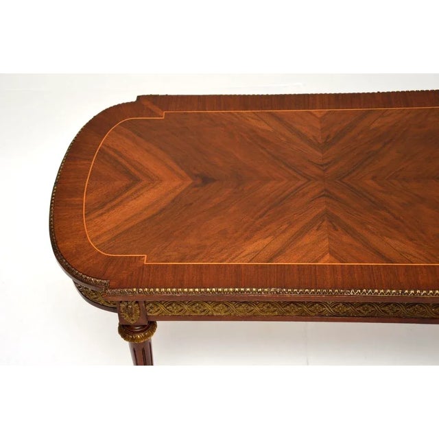 Vintage French Inlaid Walnut Coffee Table, 1930 For Sale - Image 4 of 9