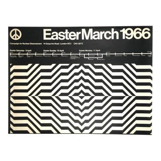 1966 Nuclear Disarmament March Poster From London For Sale