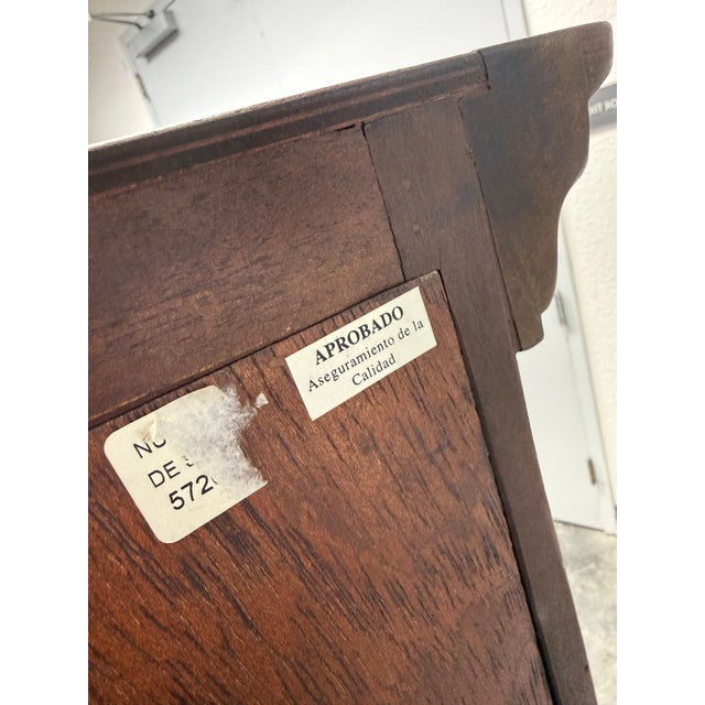 Traditional South Cone Trading Traditional Mahogany Wine Bar Secretary Cabinet For Sale - Image 3 of 12