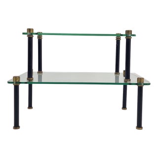 French Modernist Glass and Brass Display Tables from P. Andrieux, 1930s, Set of 2 For Sale