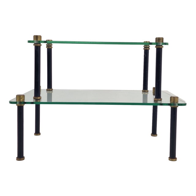 French Modernist Glass and Brass Display Tables from P. Andrieux, 1930s, Set of 2 For Sale