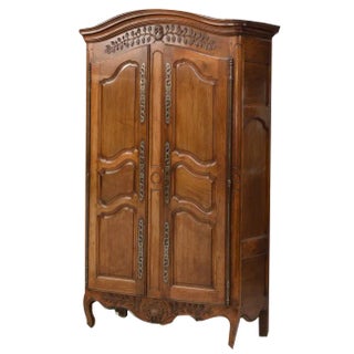 Brown Walnut Wardrobe, 1880s For Sale