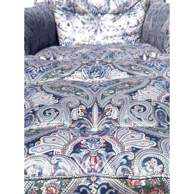 Textile Vintage Down-Filled Custom Upholstered Chaise Lounge by Royal Upholstery For Sale - Image 7 of 13
