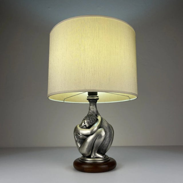 Vintage Silver Man and Woman Table Lamp by Ottaviani, Italy, 1970s For Sale - Image 15 of 18