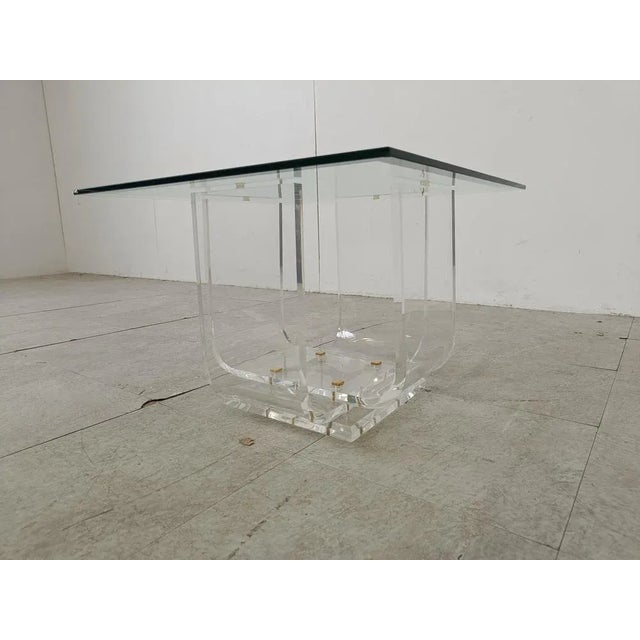 Mid-Century Modern Small Acrylic Coffee Table, 1970s For Sale - Image 3 of 12