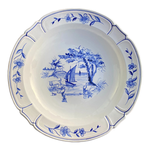Large Quimper "Marine" Coastal Hand Painted French Charger Plate
