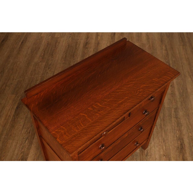 Antique Gustav Stickley Mission Oak Chest Of Drawers #909 For Sale - Image 4 of 18