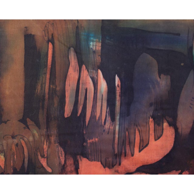 Signed Abstract Wax Painting Batik by Harry Hilson For Sale In Indianapolis - Image 6 of 9