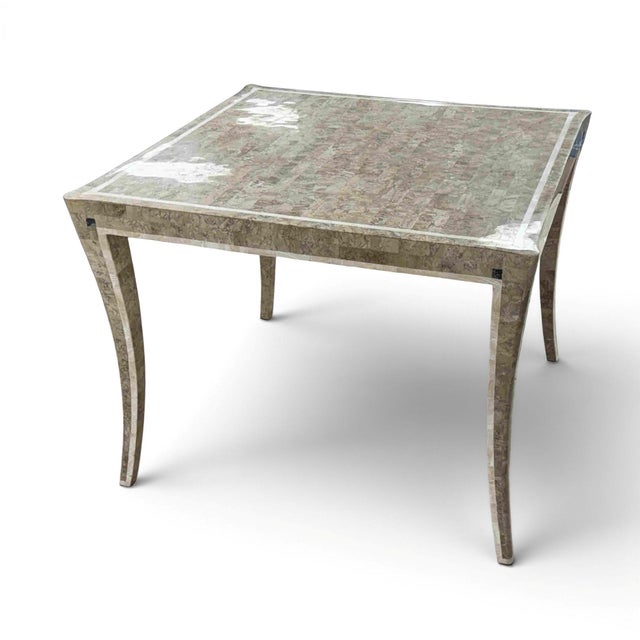 Maitland-Smith Style Tessellated Marble Stone Game / Dining Table – Neoclassical Modern Luxury Elevate your space with...