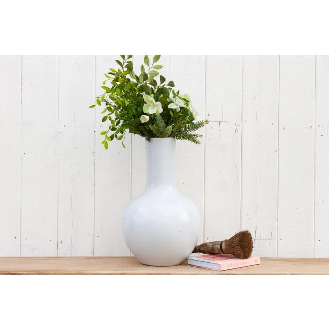 Very Tall Elongated Neck Asian Vase For Sale - Image 9 of 9