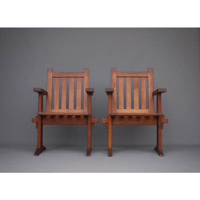Oregon Pine Armchairs, 1930s, Set of 4 For Sale - Image 17 of 18