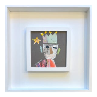 Sarah Trundle, Contemporary Abstract Framed Collage, "King for a Day" For Sale
