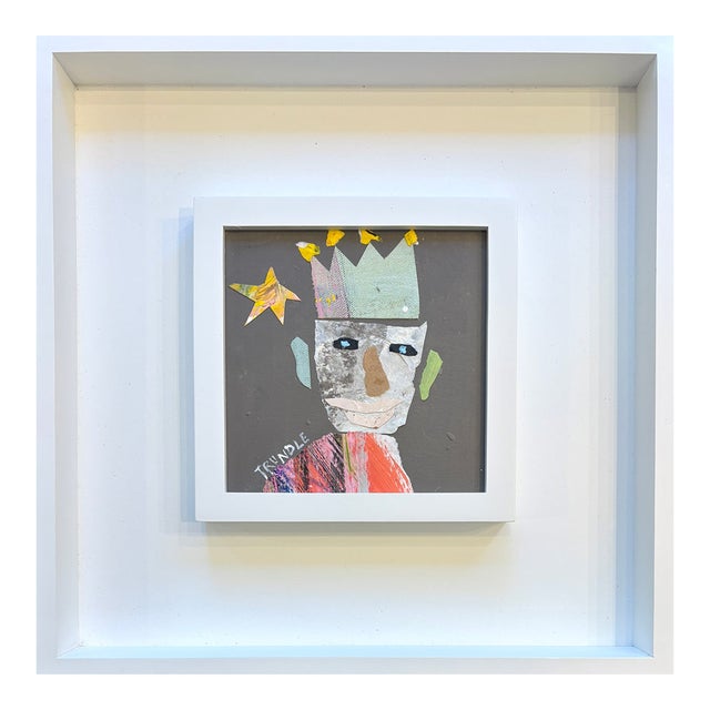 Sarah Trundle, Contemporary Abstract Framed Collage, "King for a Day" For Sale