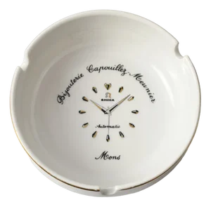 Vintage Omega Wristwatch Advert Ashtray from Le Vieux Beau Dour, 1960s