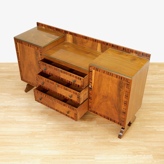 Brown 1950s Liquor Cabinet Credenza For Sale - Image 8 of 10