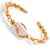 Contemporary Cleopatra Twisted Design Pearl & Gold Cuff Bracelet For Sale - Image 3 of 6