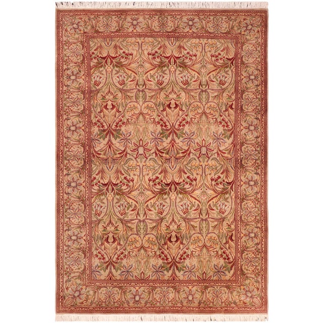 Shabby Chic 1990's Pak-Persian Taupe/Rust Wool Rug - 6'2'' X 9'1'' For Sale - Image 9 of 9