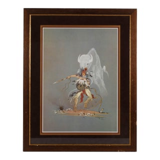 Framed Signed Doc Tate Nevaquaya Standing His Ground Limited-Edition Print For Sale