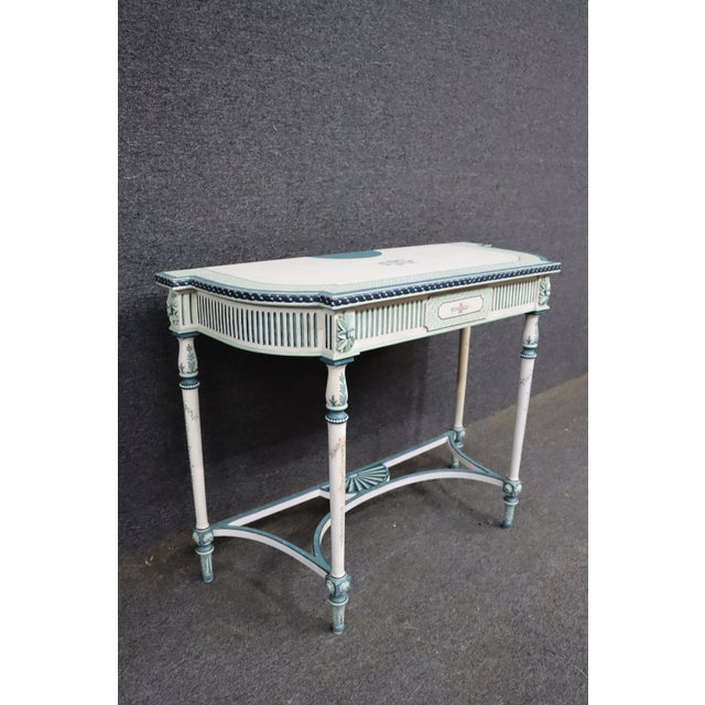 Shabby Chic Maitland-Smith Hand-Painted Floral Accent Table For Sale - Image 3 of 13