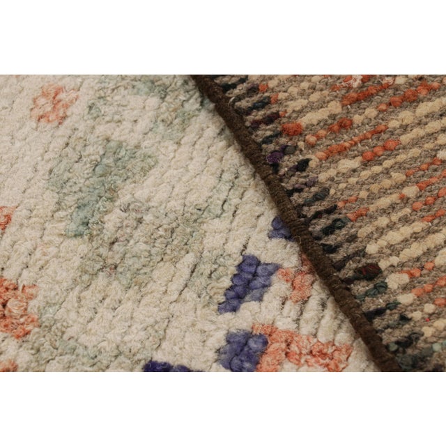 Textile Rug & Kilim’s Moroccan Style Square Rug in White With Colorful Geometric Pattern For Sale - Image 7 of 7