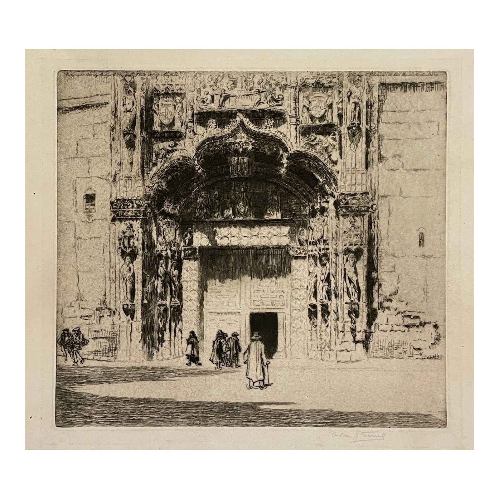 1910s Arthur Turrell Salamanca Cathedral Etching | Chairish