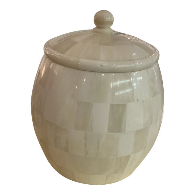 Bunny Williams Tessellated Bone Candle Safe For Sale