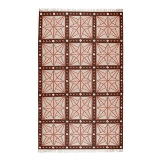 Part & Parcel Goods Wool Star Rug, 9' x 12', Bisque, Topaz, Chocolate and Eggshell For Sale