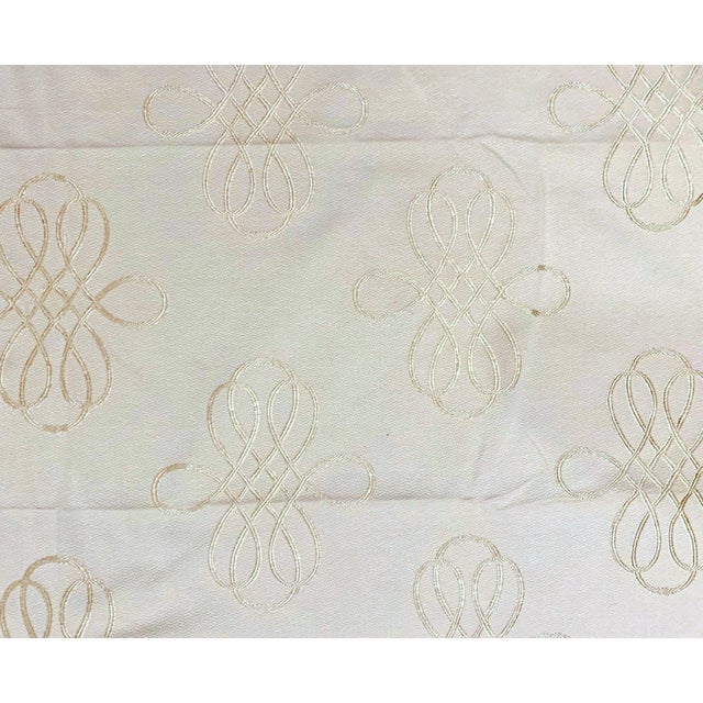 Neoclassical Robert Allen "Dangle Loop" Driftwood Embroidered Crest Fabric- 3.25 Yards For Sale - Image 3 of 7