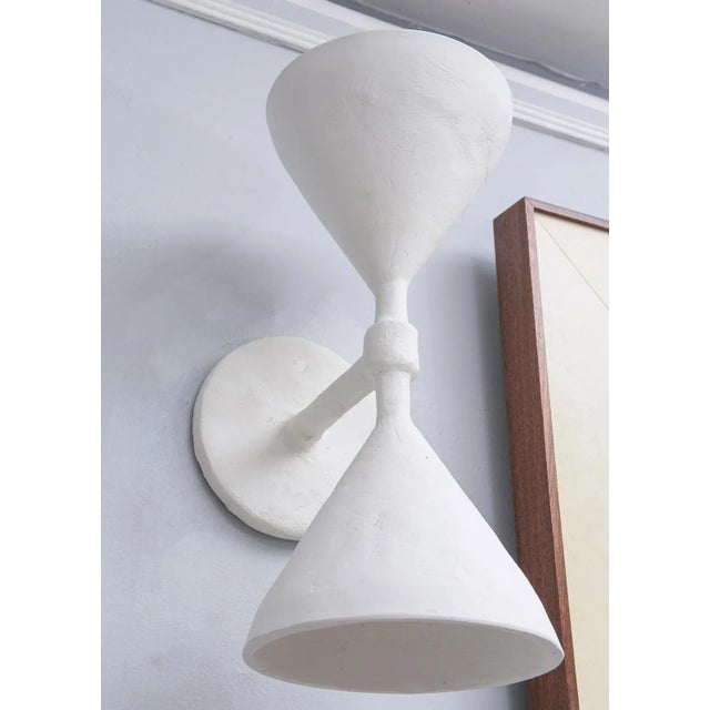 Not Yet Made - Made To Order Bespoke Gaston Double-Arm Plaster Sconces - a Pair For Sale - Image 5 of 8