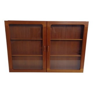 Wall Cabinet with Glass Doors from Dyrlund, Denmark, 1970s For Sale