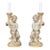 Pair of Italian Giltwood Cherub Candlestick Lamps For Sale