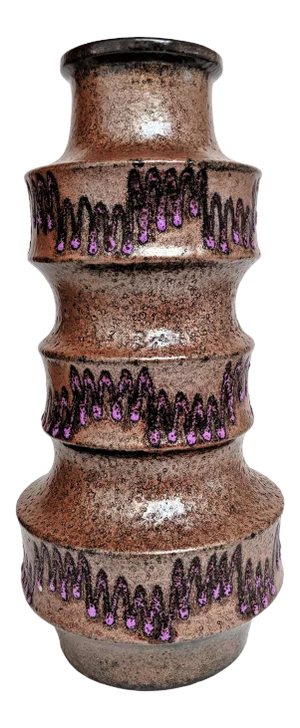 West Germany Ceramic Purple Lava Vase