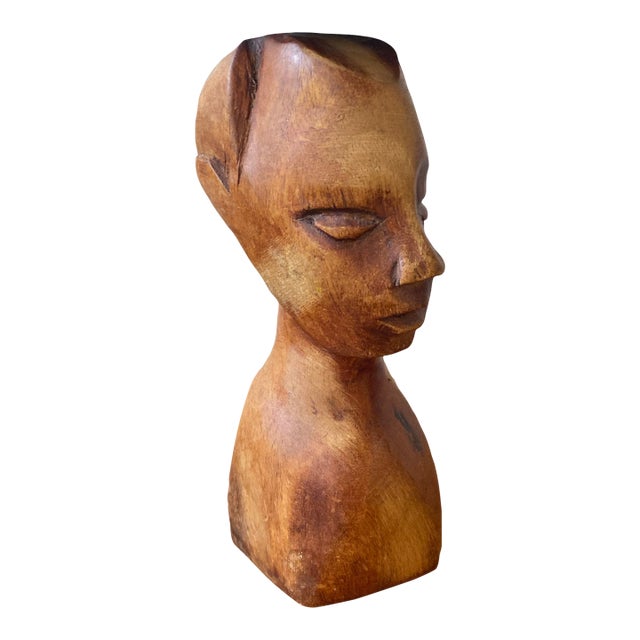 Vintage Hand-Carved Wooden Figurine Africa For Sale
