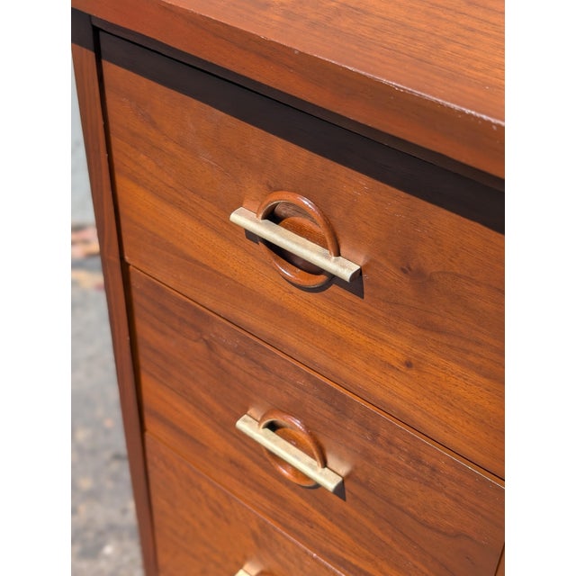 1960s Mid Century Modern Walnut Writing Desk by Lane, C1960s For Sale - Image 5 of 12