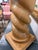 Tan Vintage Spiral Carved Wood Table Lamp in the Style of Michael Taylor For Sale - Image 8 of 10